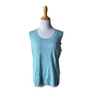 VTG Anne Klein Womens Blue Lightweight Sleeveless Sweater Vest Sz L NWT Preppy